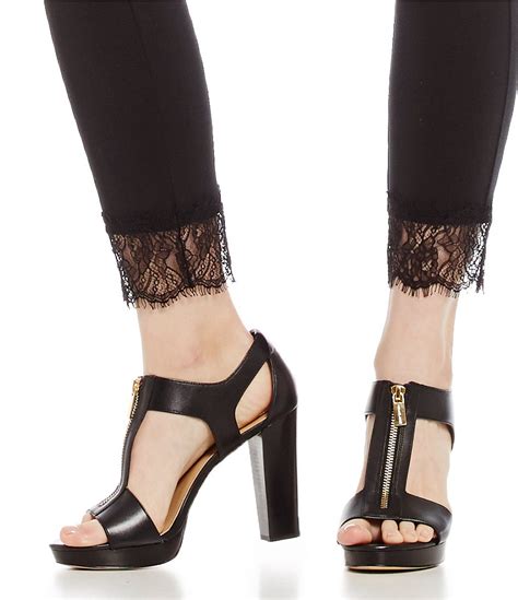 michael michael kors berkley leather zip up block heel sandals|Michael Kors berkley wedges.